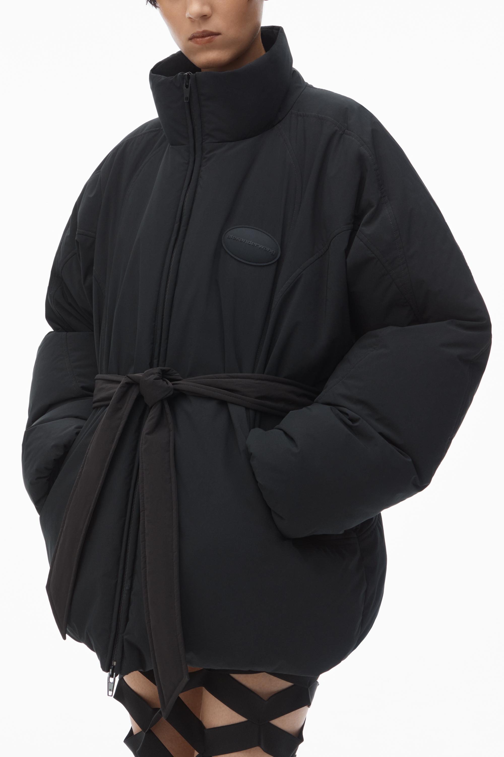 Puffer Coat With Dome Logo Patch Product Image