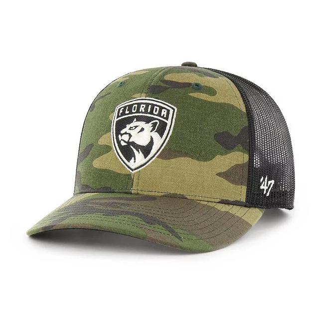 Mens 47 Camo/Black Florida Panthers Trucker Adjustable Hat Product Image