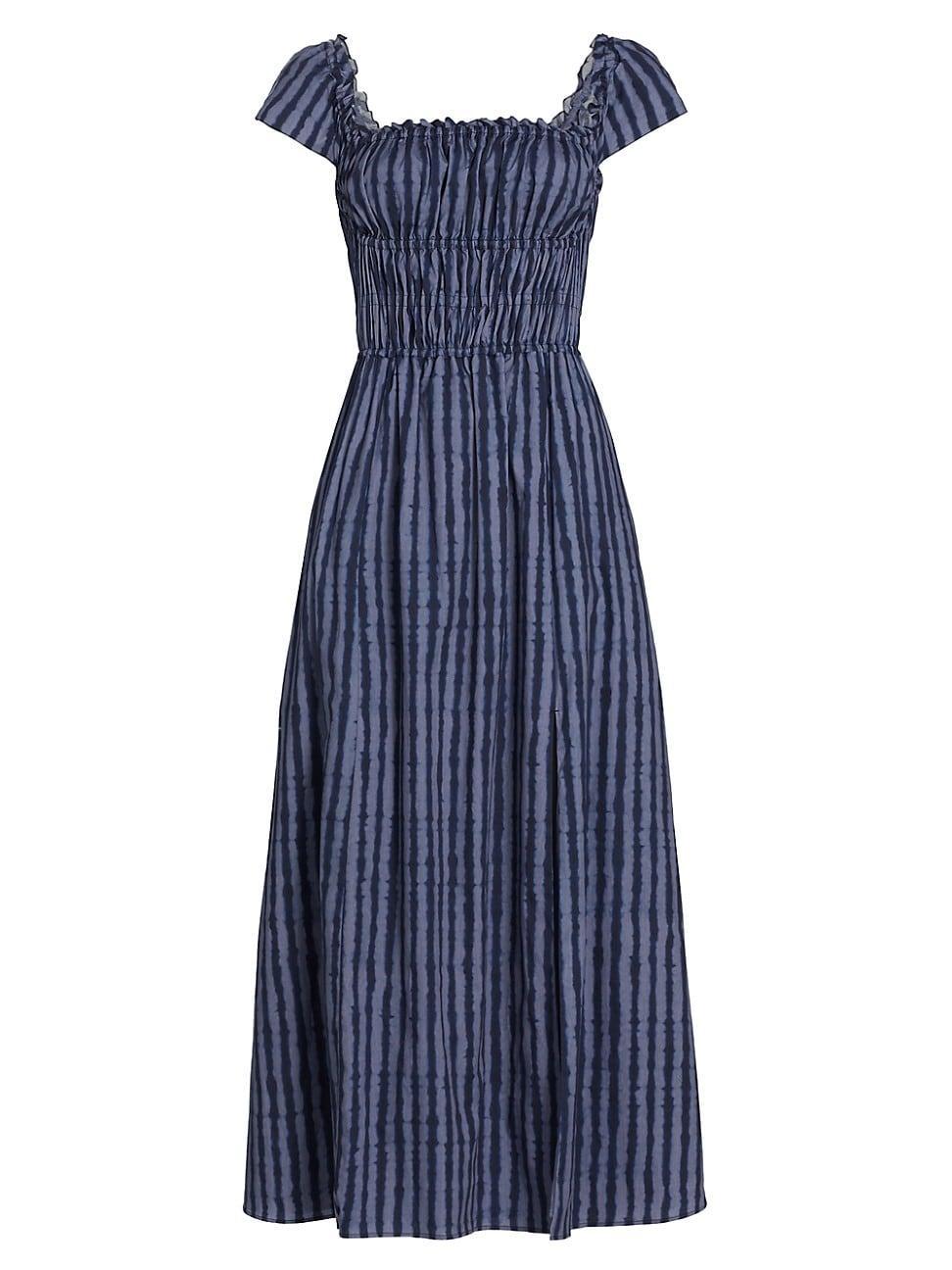 Womens Lily Cotton-Blend Stripe Midi-Dress Product Image