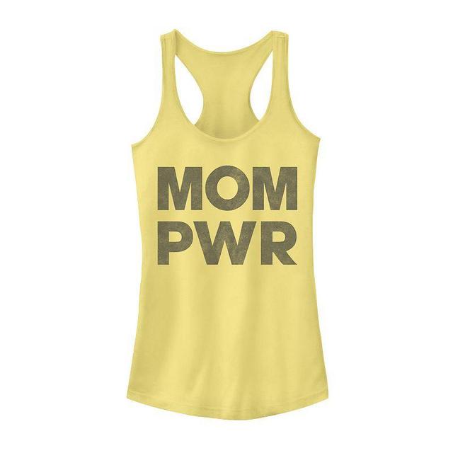 Juniors Mom Pwr Distressed Black Text Graphic Tank Top, Girls Product Image