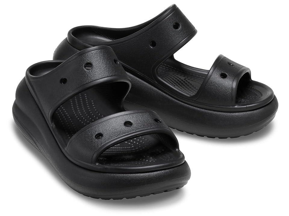 Crocs Womens Crocs Classic Crush Sandals - Womens Shoes Black/Black Product Image