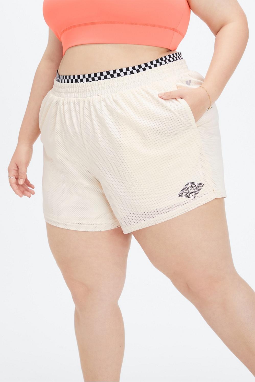 Fabletics Aisha Basketball Short Womens white plus Size 1X Product Image