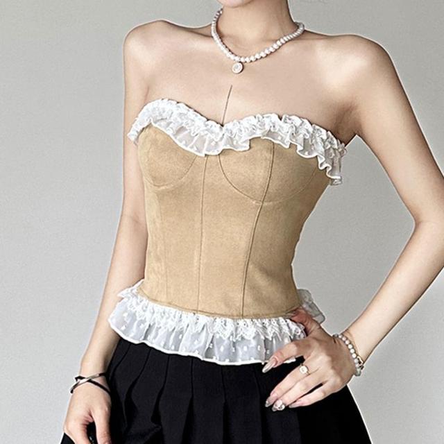 Lace-Trim Color-Block Tube Top Product Image