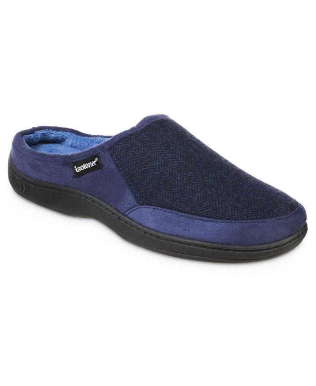 Isotoner Mens Logan Hoodback Slippers - Navy Blue L Product Image