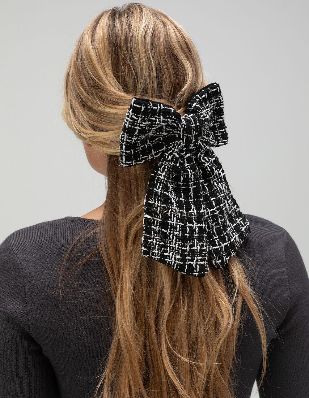 FULL TILT Oversized Plaid Bow Clip Product Image