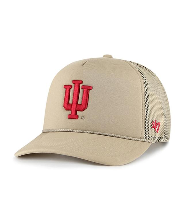 Mens 47 Khaki Indiana Hoosiers Foam Front Mesh Trucker Snapback Hat Product Image