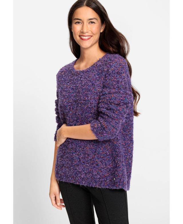 Olsen Womens Long Sleeve Boucle Sweater Product Image