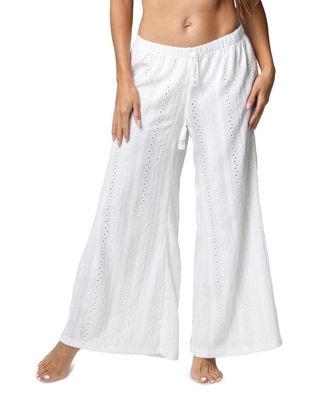 J Valdi Womens Fly Away Eyelet Wide-Leg Pants Product Image