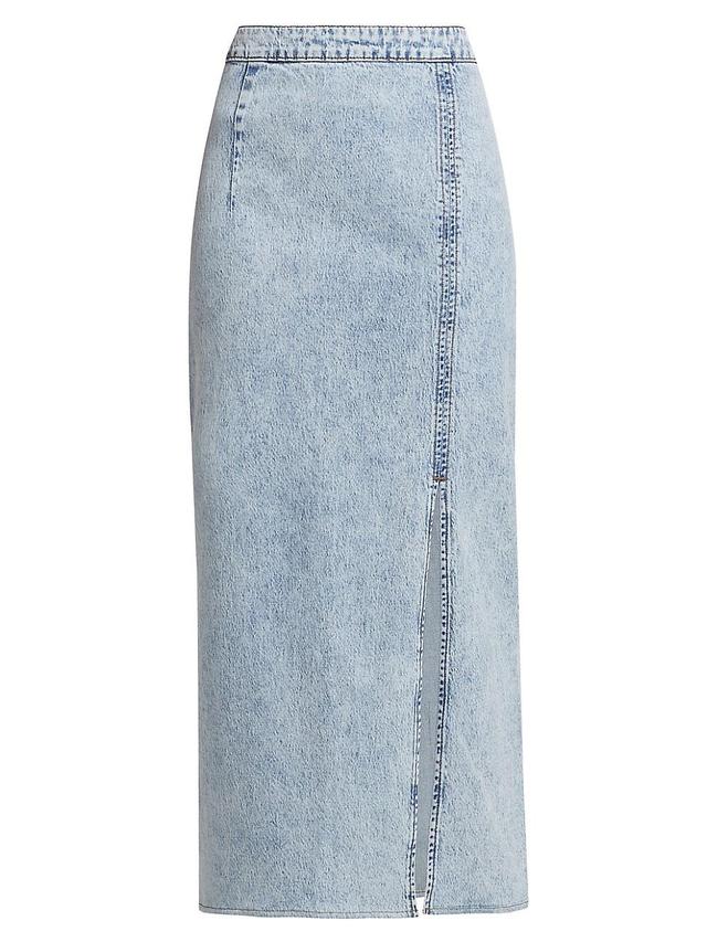 Womens Ms. Madison Acid-Washed Denim Maxi Skirt Product Image