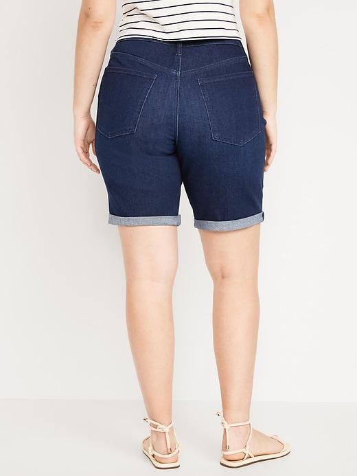 High-Waisted Wow Jean Shorts -- 9-inch inseam Product Image