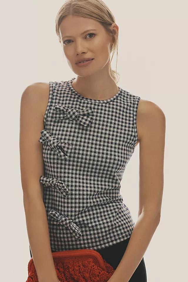 Blue Tassel Gingham Bow Tank Product Image