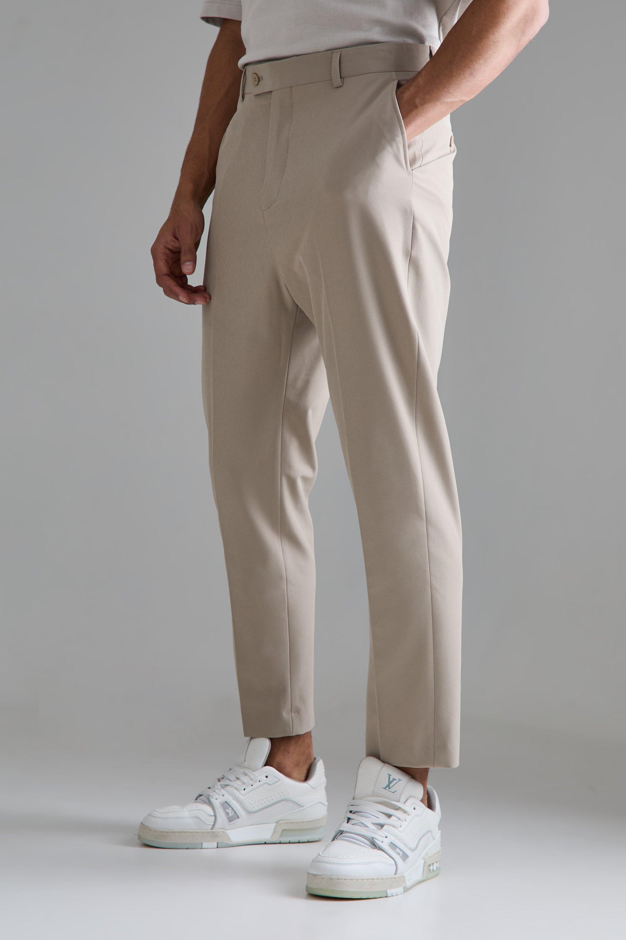 High Rise 4 Way Stretch Tapered Pants | boohooMAN USA Product Image