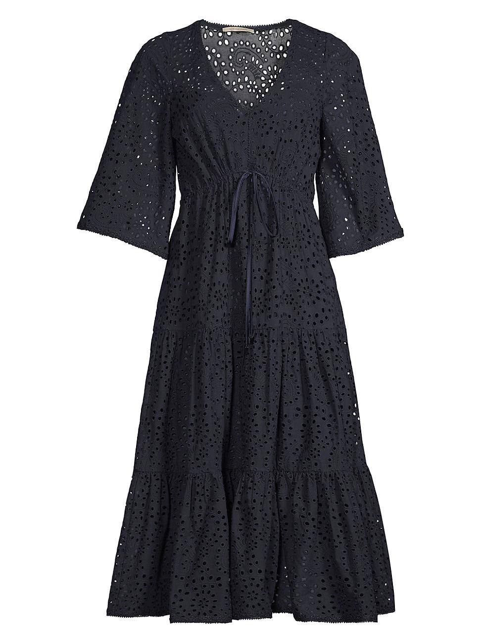 Womens Liza Eyelet Midi-Dress Product Image