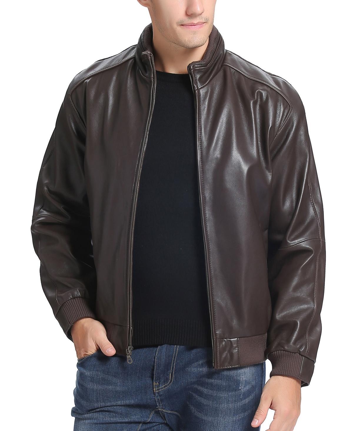 Bgsd Mens Men City Leather Bomber Jacket Product Image