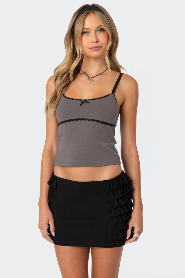 Elin Lace Trim Tank Top Product Image