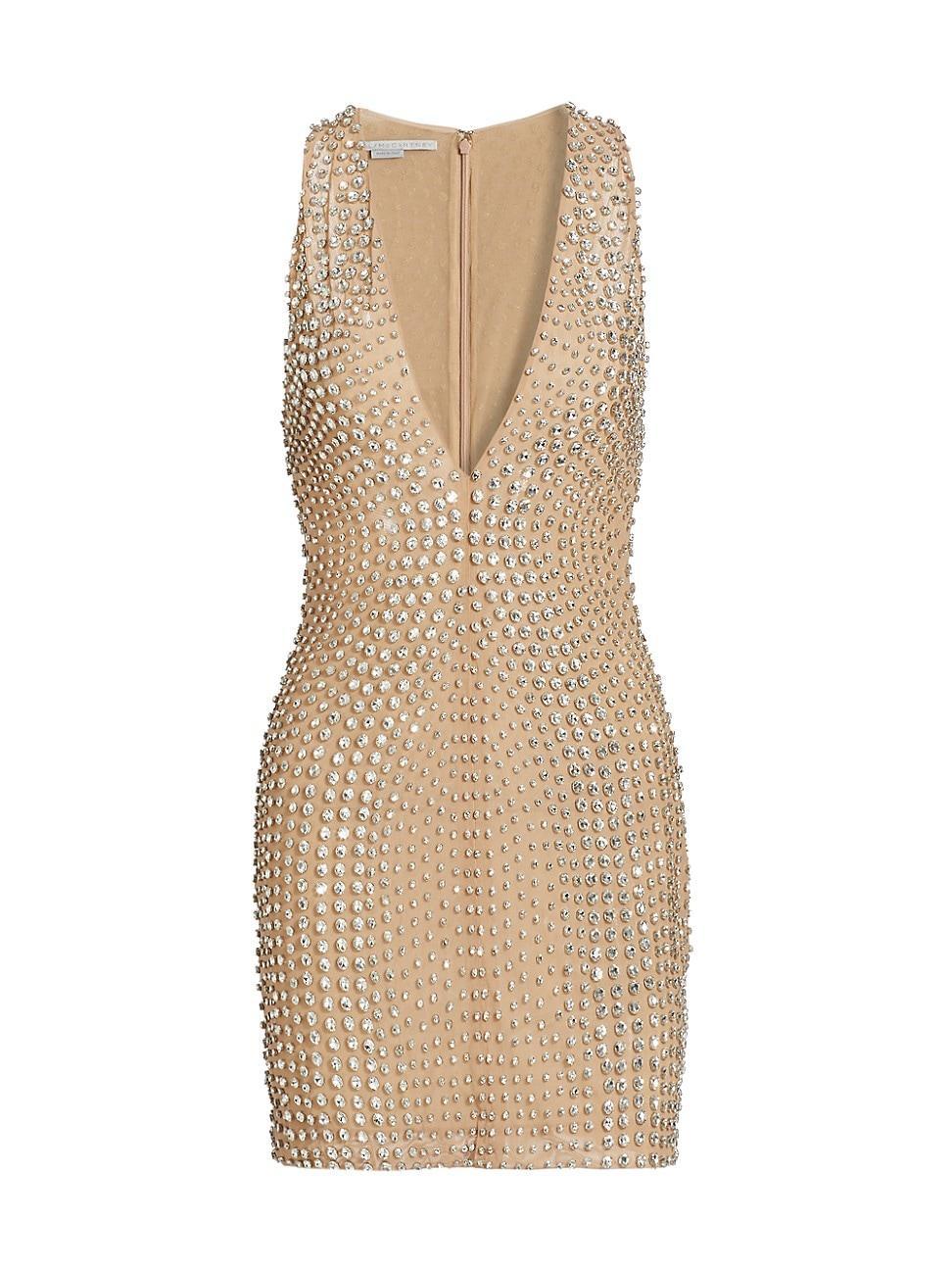 Womens Crystal Embellished Minidress Product Image