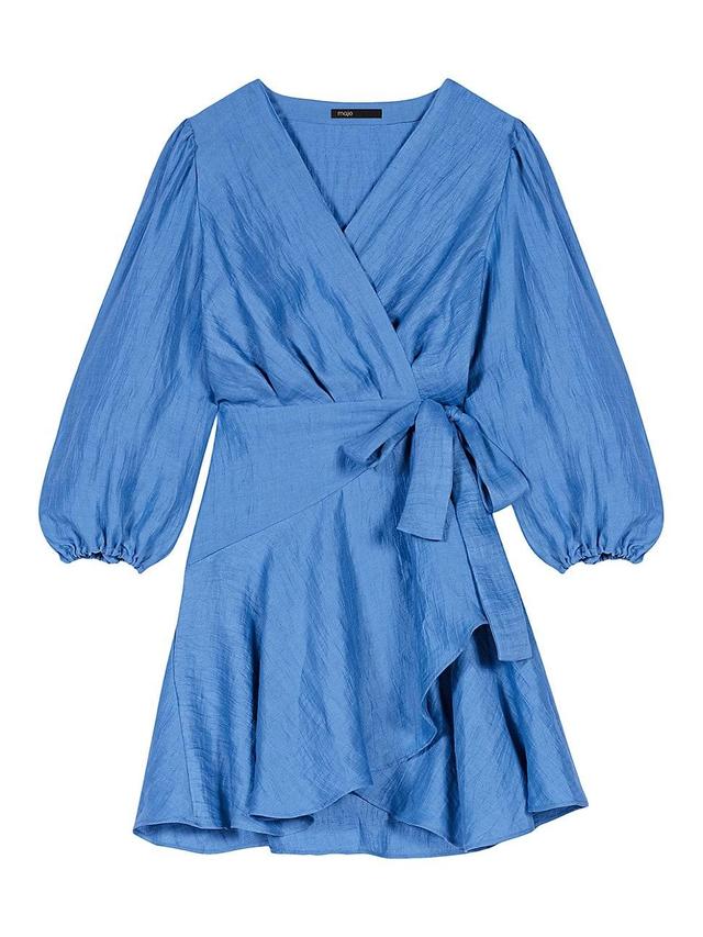 Womens Linen Wrap Dress Product Image