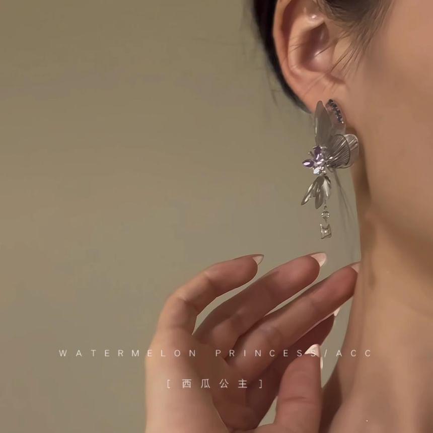 Butterfly Alloy Drop Earring Product Image