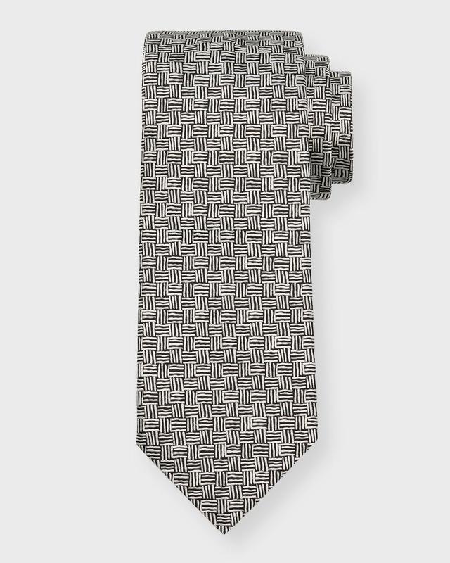 Mens Basketweave Silk Jacquard Tie Product Image