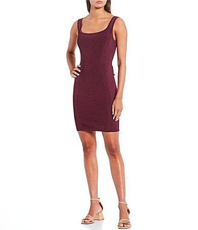 GUESS Lucia Square Neck Rib Tank Minidress Product Image