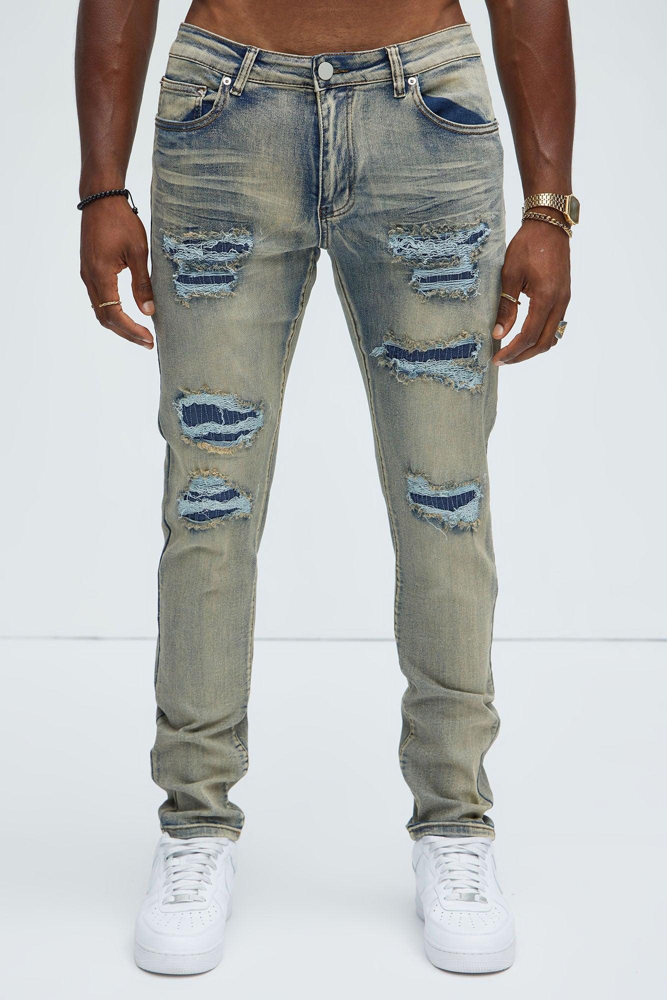 Came To See Ripped Stacked Skinny Jeans - Vintage Blue Wash Product Image