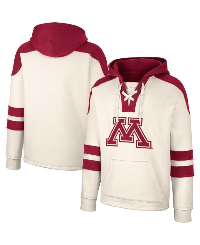 Mens Colosseum Cream Minnesota Golden Gophers Lace-Up 4.0 Vintage-Like Pullover Hoodie Product Image