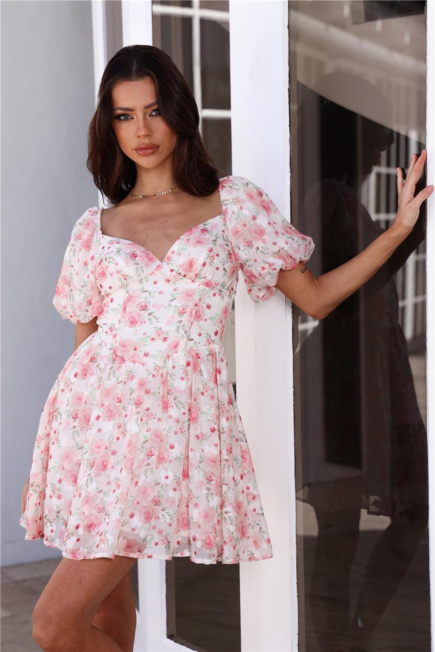 Fresh Blooms For You Mini Dress Pink Product Image