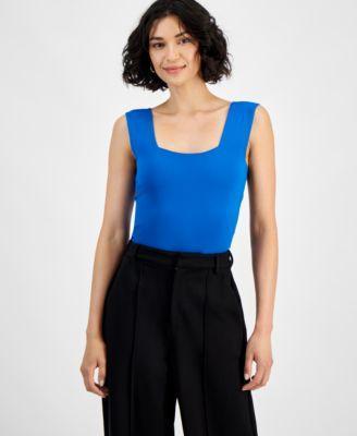 Bar Iii Womens Sleeveless Square-Neck Bodysuit, Created for Macys Product Image