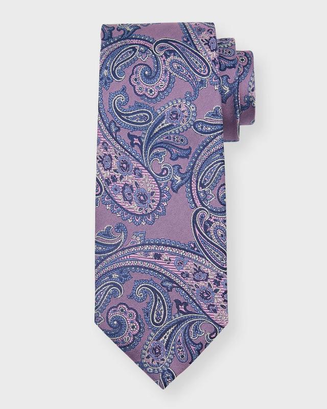 Mens Paisley Jacquard Silk Tie Product Image