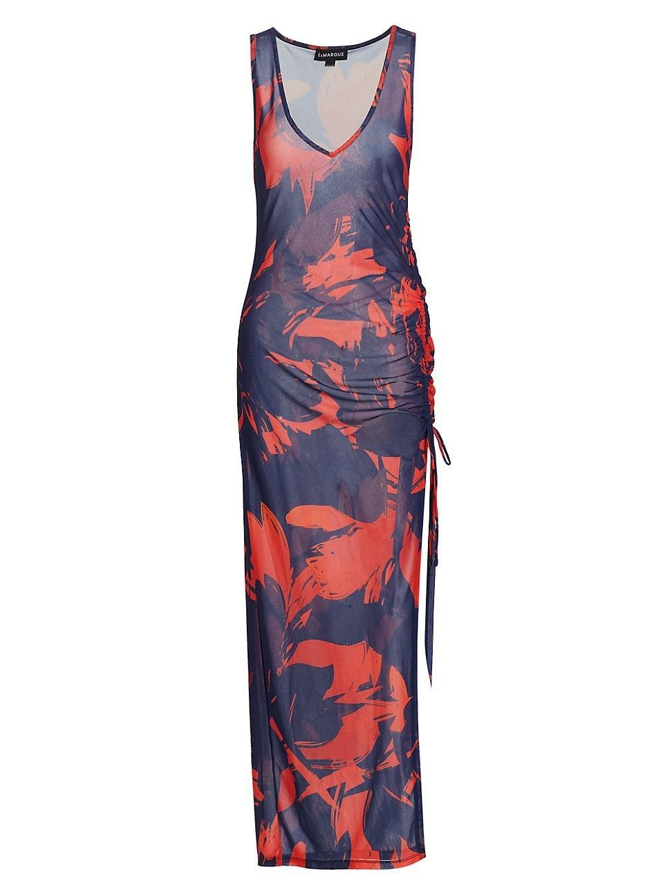 Womens Hadyl Printed Mesh Maxi Dress Product Image