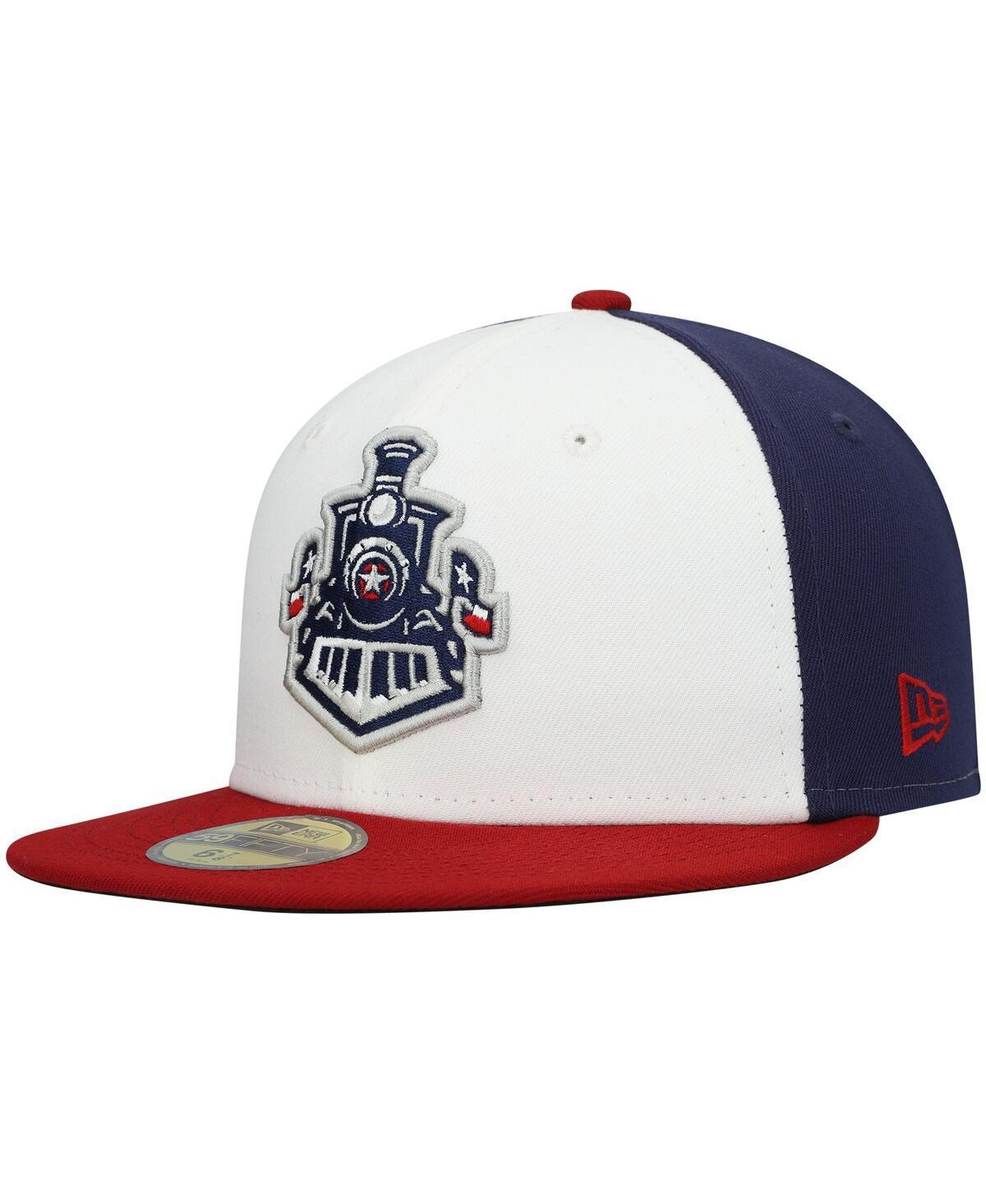 Men's New Era White/Navy Round Rock Express Authentic Collection Team Alternate 59FIFTY Fitted Hat Product Image