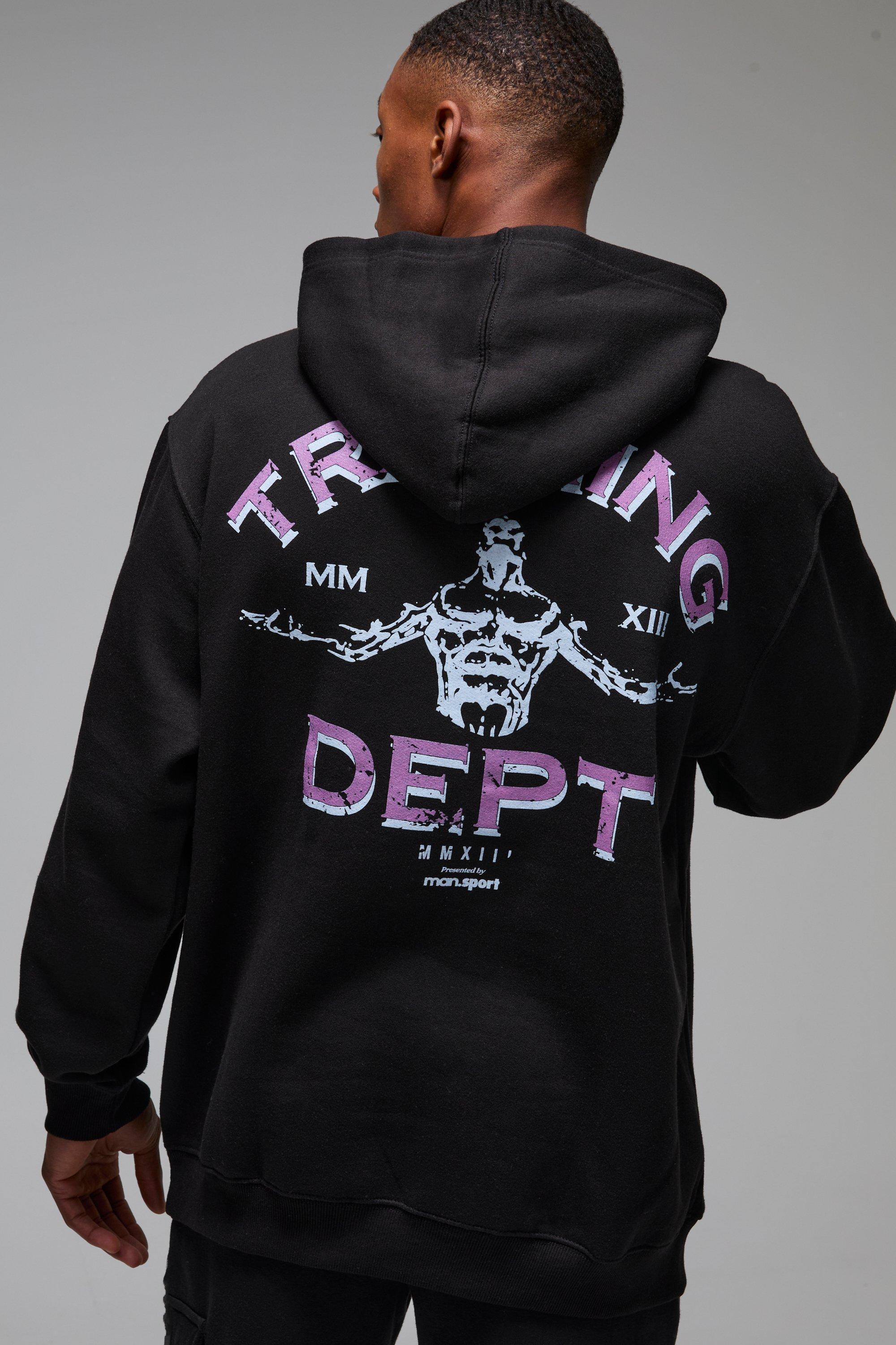 Man Active Training Dept Oversized Hoodie | boohooMAN USA Product Image