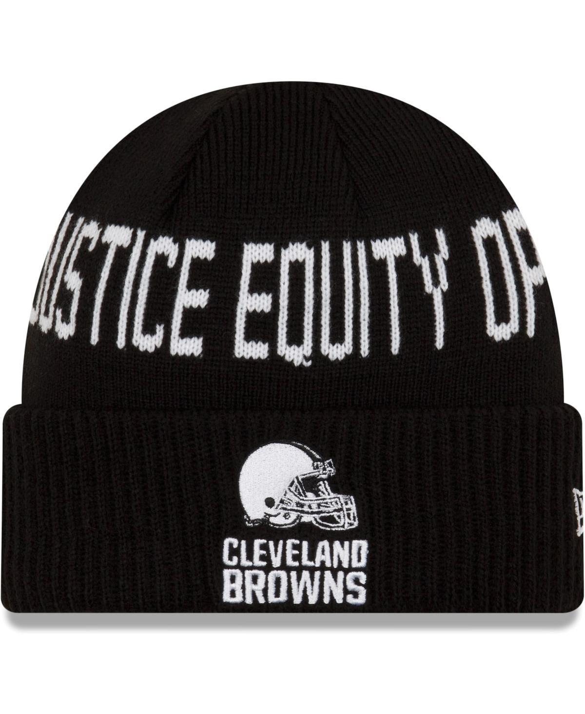 Youth New Era Black Cleveland Browns Social Justice Cuffed Knit Hat Product Image