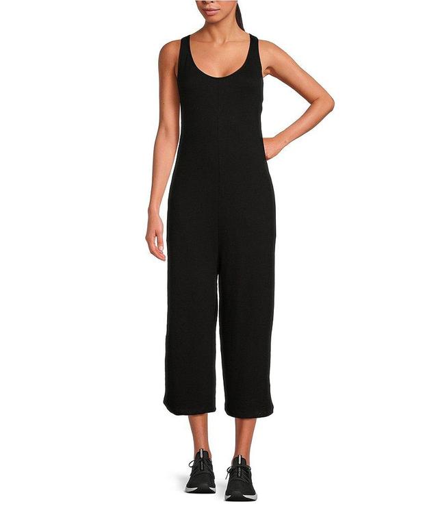 Kinesis Sleeveless Scoop Neck Cropped Wide Leg Jumpsuit Product Image