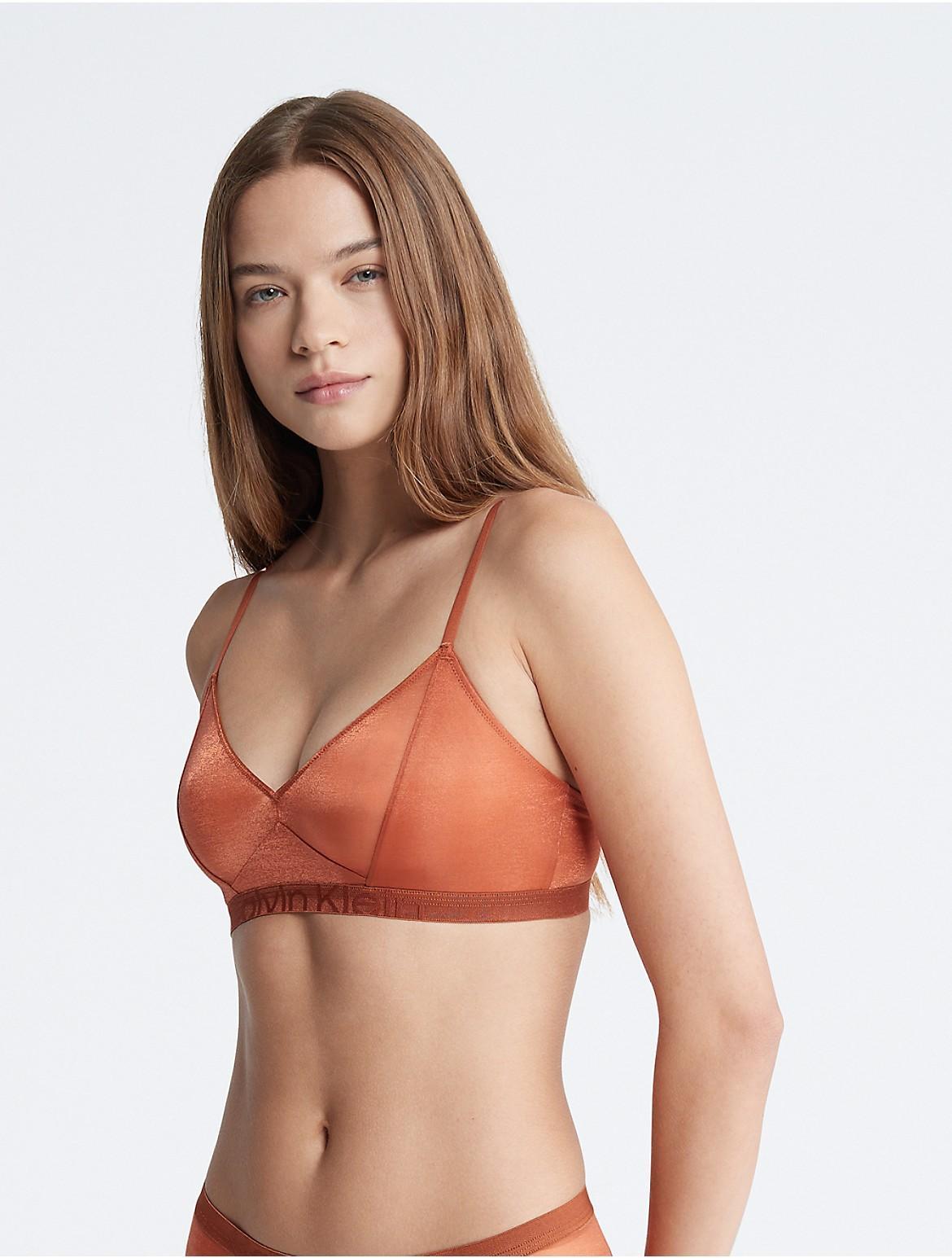 Calvin Klein Womens Future Shift Holiday Unlined Bralette - Orange - XS Product Image