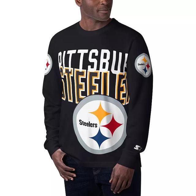 Mens Starter Pittsburgh Steelers Clutch Hit Long Sleeve T-Shirt Product Image