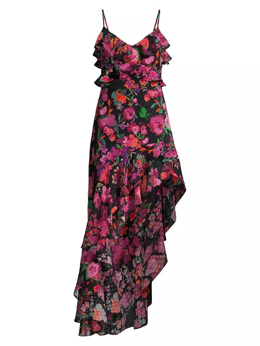 Mika Asymmetrical Ruffled Floral Dress Product Image