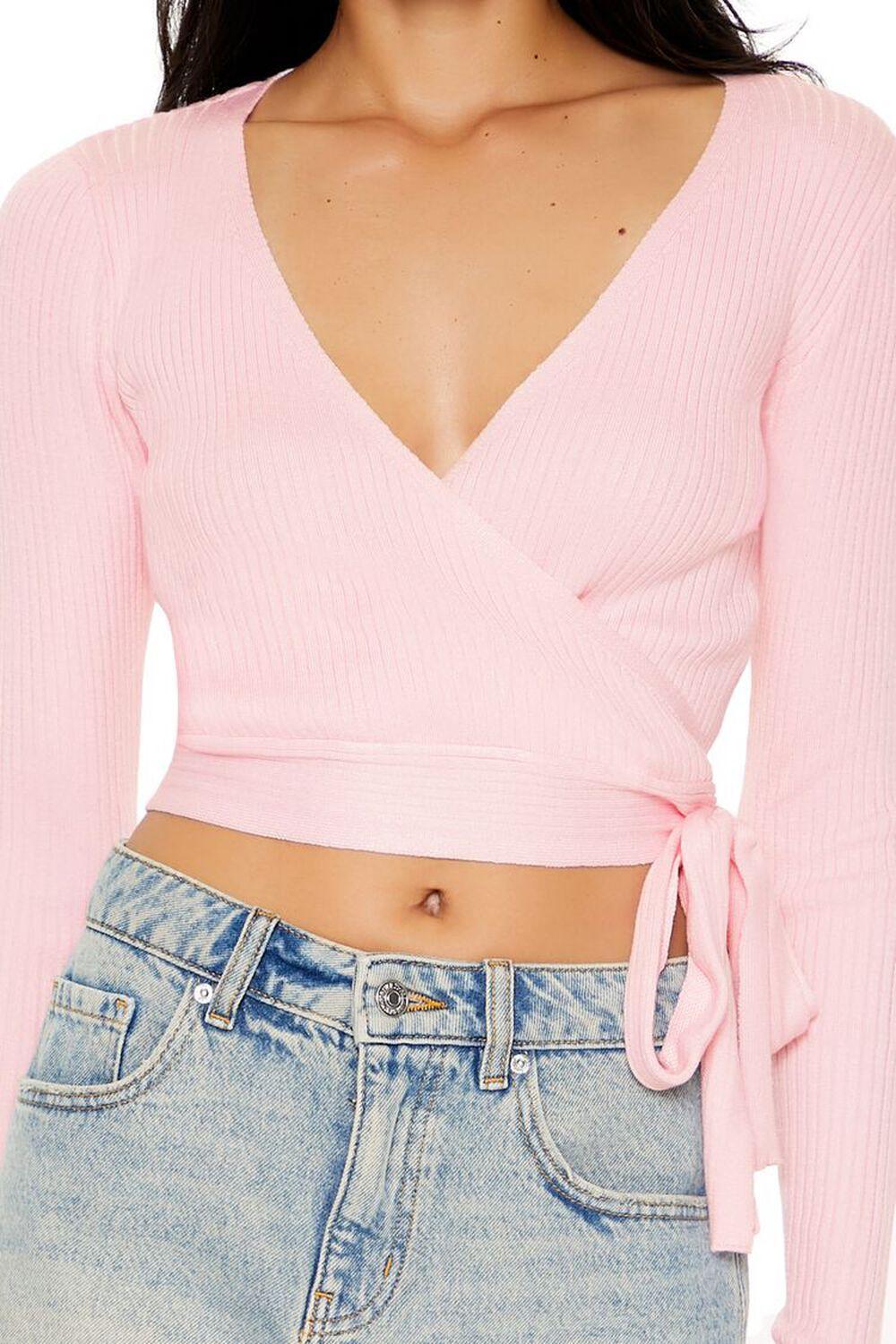 Sweater-Knit Wrap Crop Top | Forever 21 Product Image