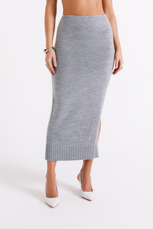 Brittany Knit Midi Skirt - Grey Marle Product Image