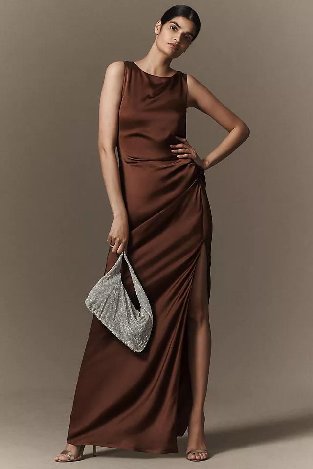 BHLDN Emma High-Neck Satin Maxi Gown Product Image