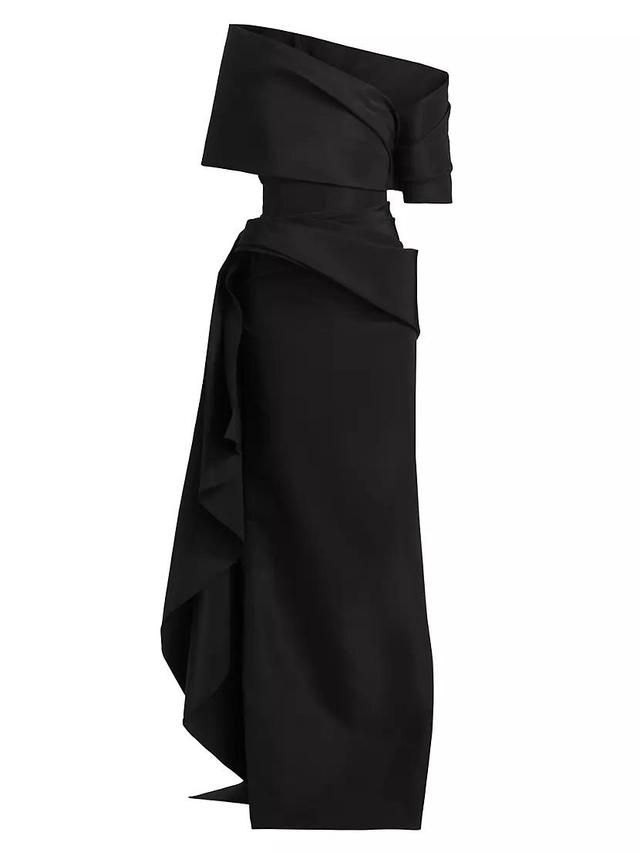 Asymmetric Draped Faille Gown Product Image