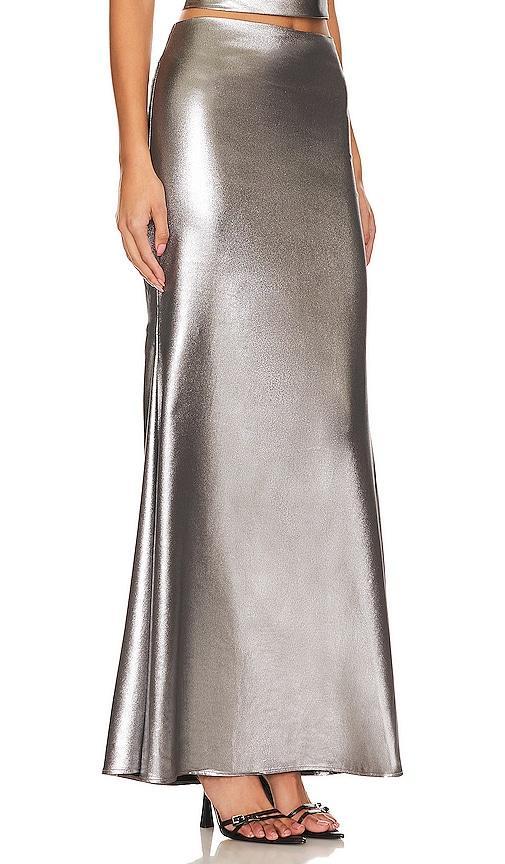 ROTATE Metallic Maxi Train Skirt in Metallic . Product Image