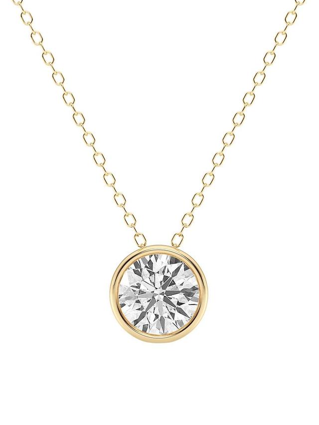 Womens 14K Yellow Gold & 1.5 TCW Round Lab-Grown Diamond Pendant Necklace Product Image