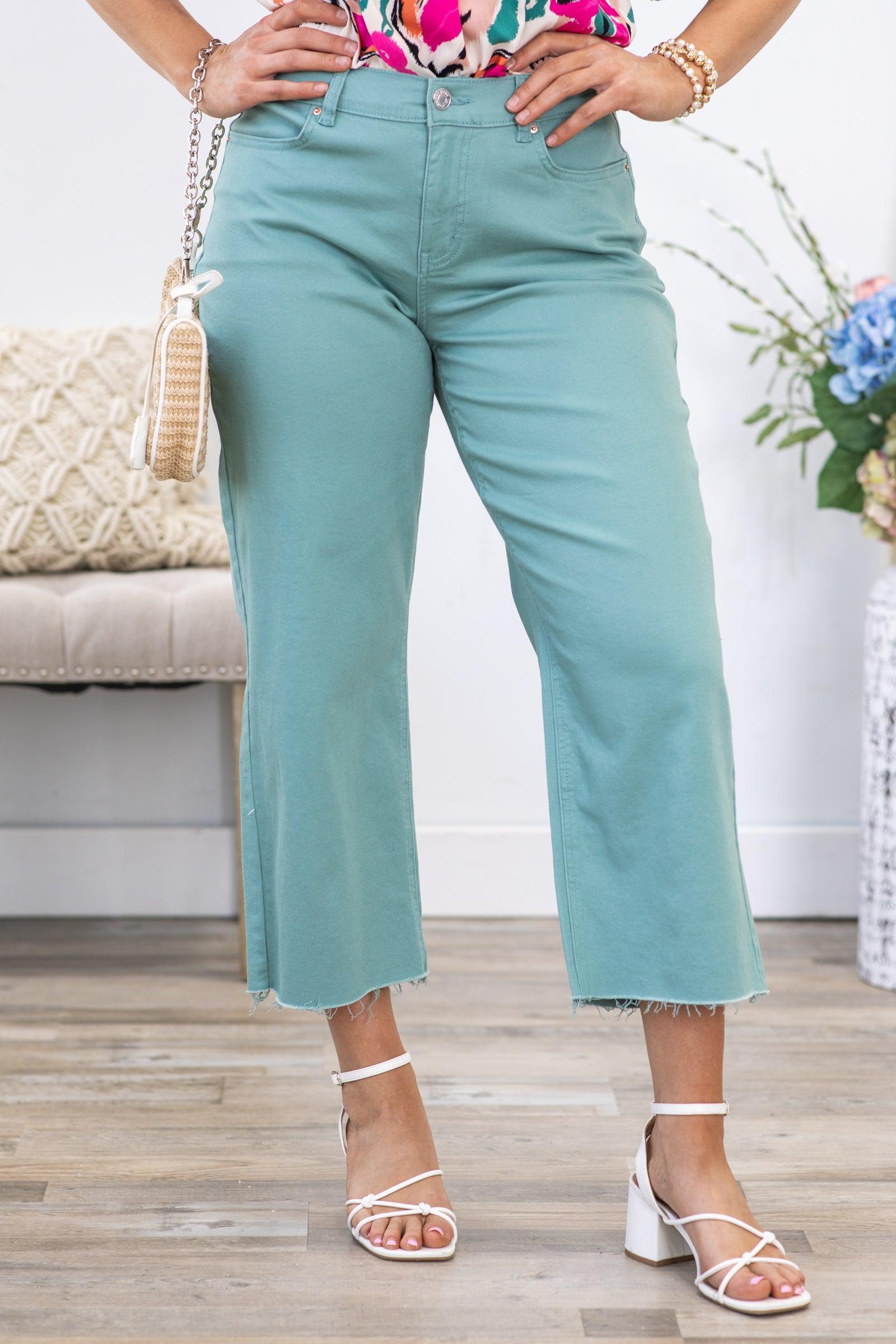 YMI Mint Cropped Wide Leg Trouser Pants Product Image