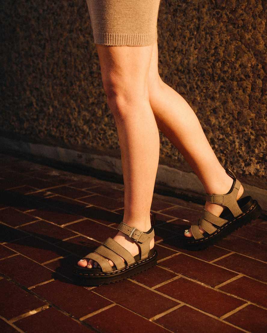 Blaire Tumbled Nubuck Leather Sandals Product Image