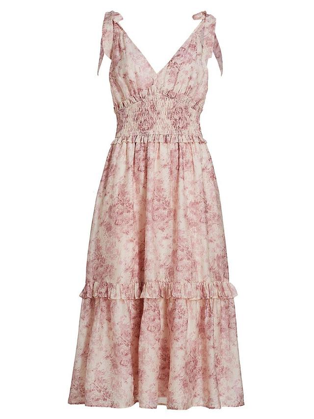 Womens Michelle Floral Organza Midi-Dress Product Image