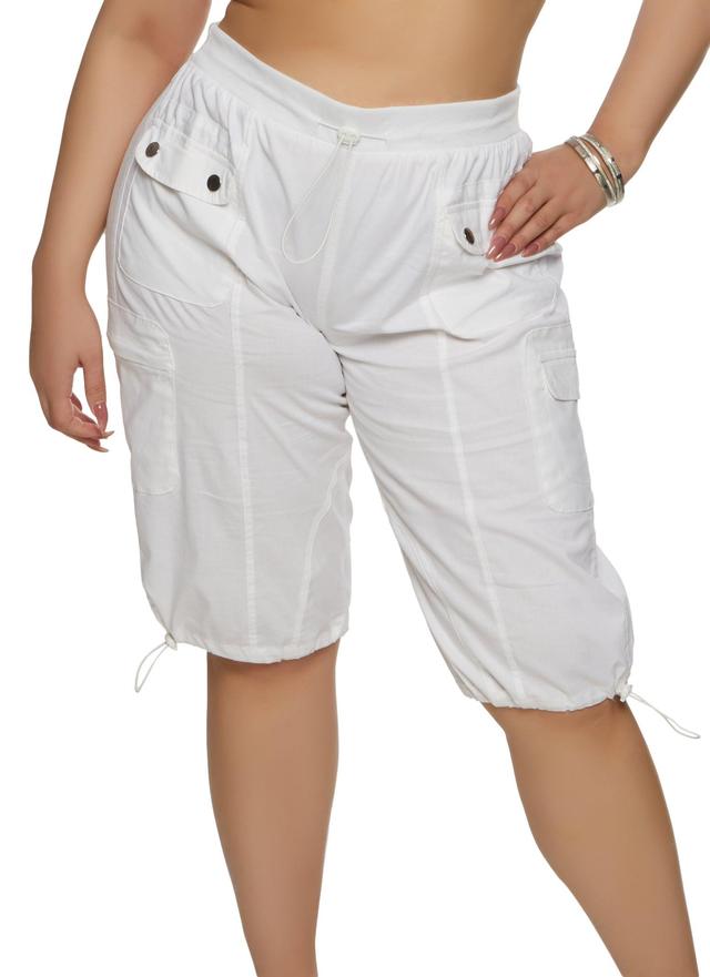 Womens Plus Size Poplin Cargo Bermuda Shorts Product Image