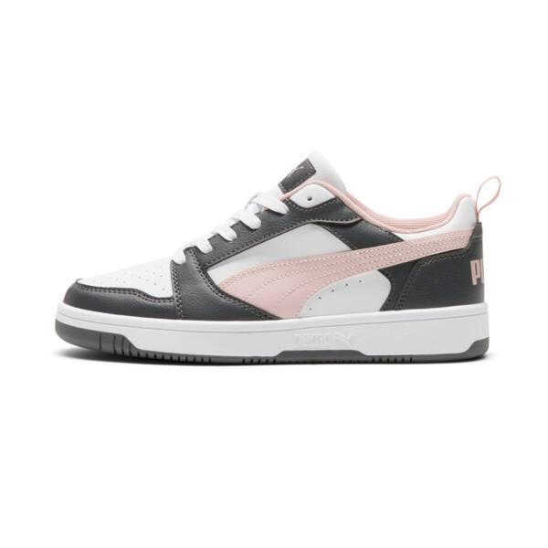 PUMA Rebound v6 Low Women's Sneakers in Strong Grey/Mauve Mist/White Product Image