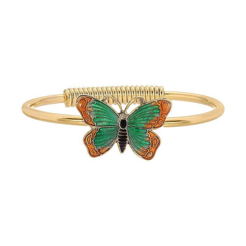 1928 Gold Tone Butterfly Hinge Bracelet, Womens, Multi Product Image