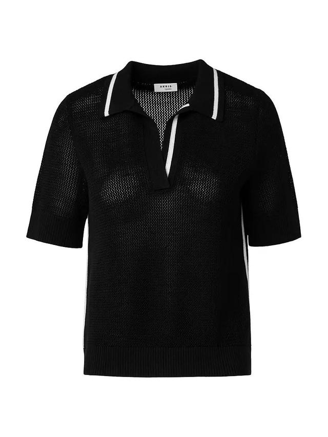 Womens Wool Knit Polo Top Product Image